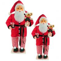 Boneco Natalino Papai Noel Dorminhoco Pijama Ursinho De 90cm - 3