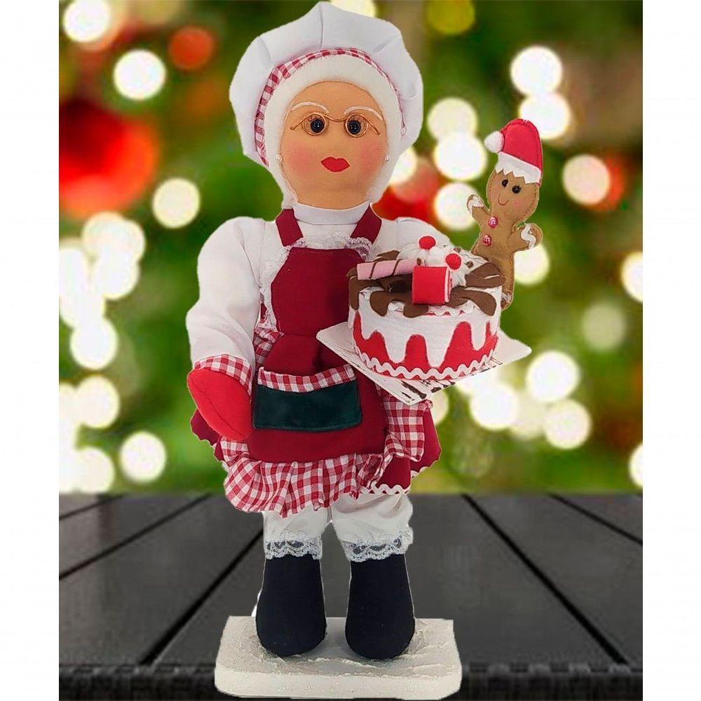 Boneco Natalino Mamão Noel Confeiteira Chefe De Cozinha 50cm - 3