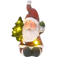 Estatueta Natalina Papai Noel árvore Sino Leds Luzes 39cm - 1