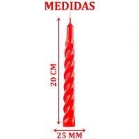 Kit 6 Vela Espiral Natalina Decoração Vermelha Torcida 20cm - 2