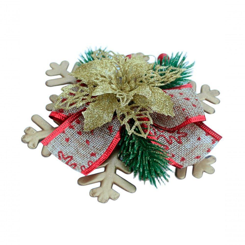 Enfeite Pendente Natalino Laço Arranjo Decoração Natal 15cm - 4