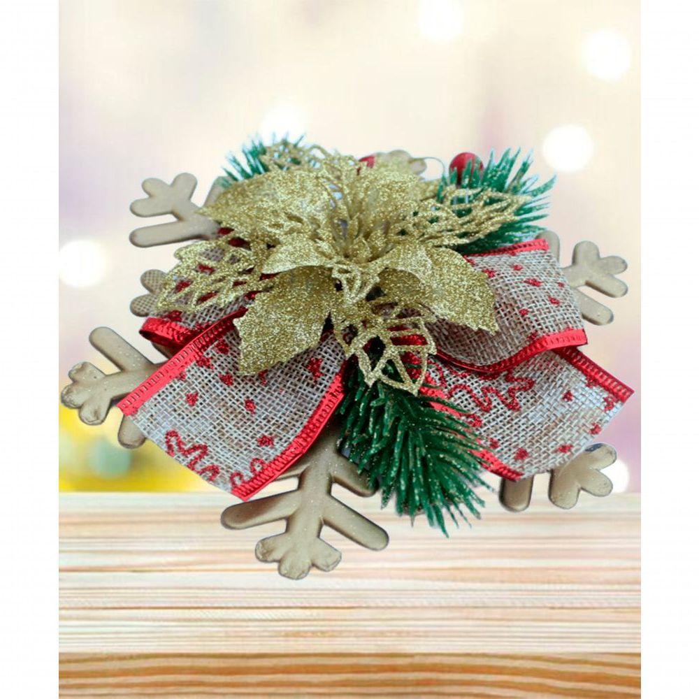 Enfeite Pendente Natalino Laço Arranjo Decoração Natal 15cm - 6