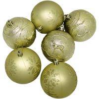 Kit 6 Bolas De Natal Enfeite árvore De Natal Dourado De 80mm - 3