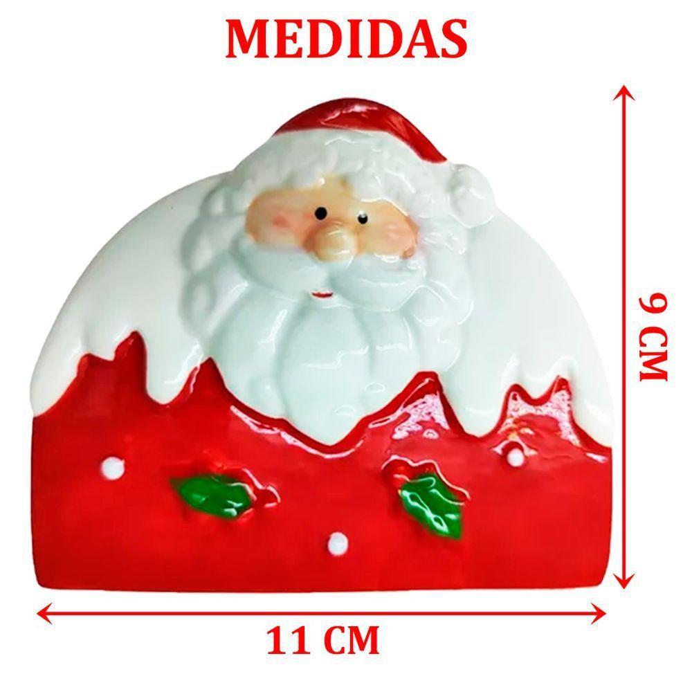 Porta Guardanapo Decoração Papai Noel Natal Enfeite Cerâmica - 4
