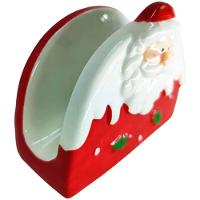 Porta Guardanapo Decoração Papai Noel Natal Enfeite Cerâmica - 2