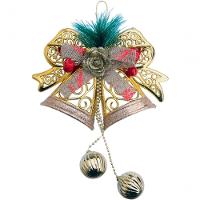 Enfeite Pendente Natalino Sino Laço Bolas Decoração De Natal - 1