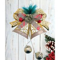 Enfeite Pendente Natalino Sino Laço Bolas Decoração De Natal