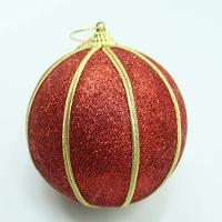 Kit 8 Bolas Glitter Vermelho árvore De Natal Artesanal 10cm