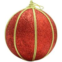 Kit 8 Bolas Glitter Vermelho árvore De Natal Artesanal 10cm - 5