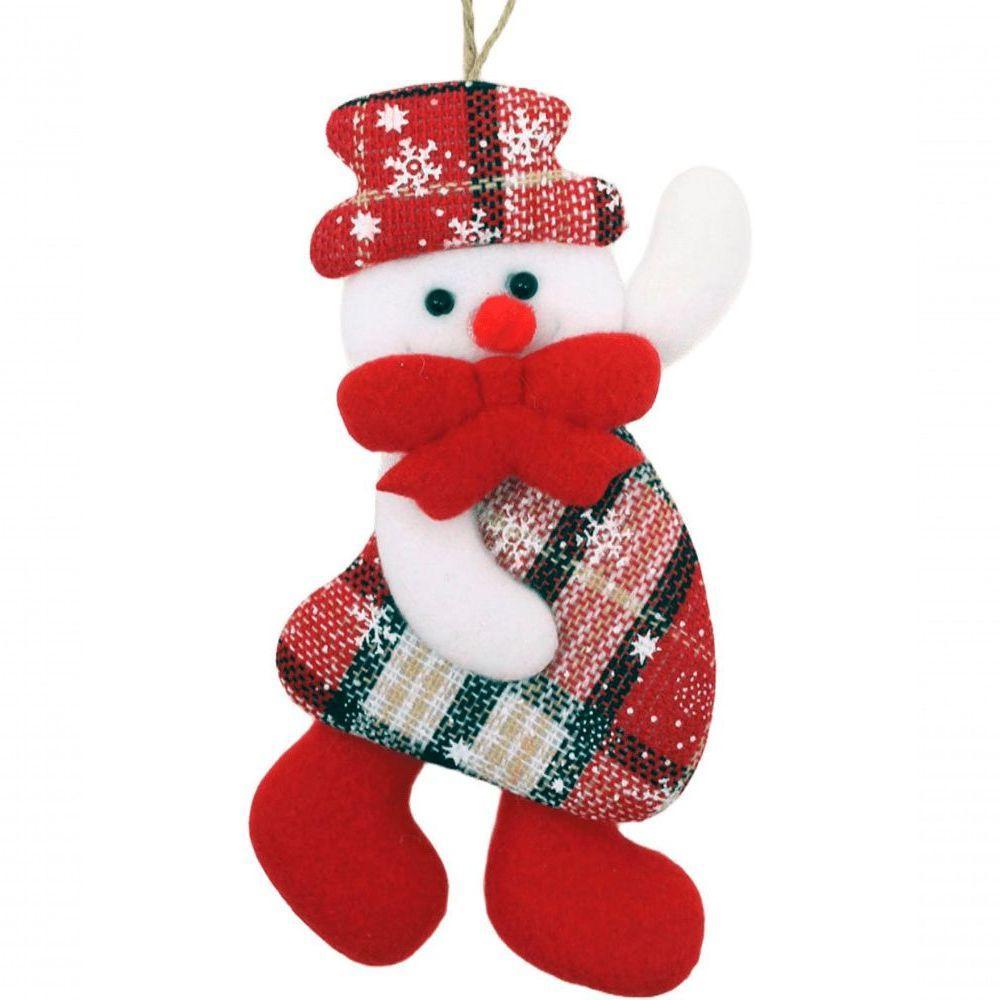 Kit 24 Pendente Natalino Boneco De Neve Rena Papai Noel 18cm - 5