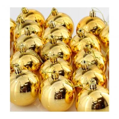 Kit 18 Bolas De Natal Dourada árvore De Natal Enfeite De 6cm