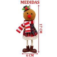 Kit 9 Pendentes Biscoito Xadrez Decoração árvore Natal 17cm - 2