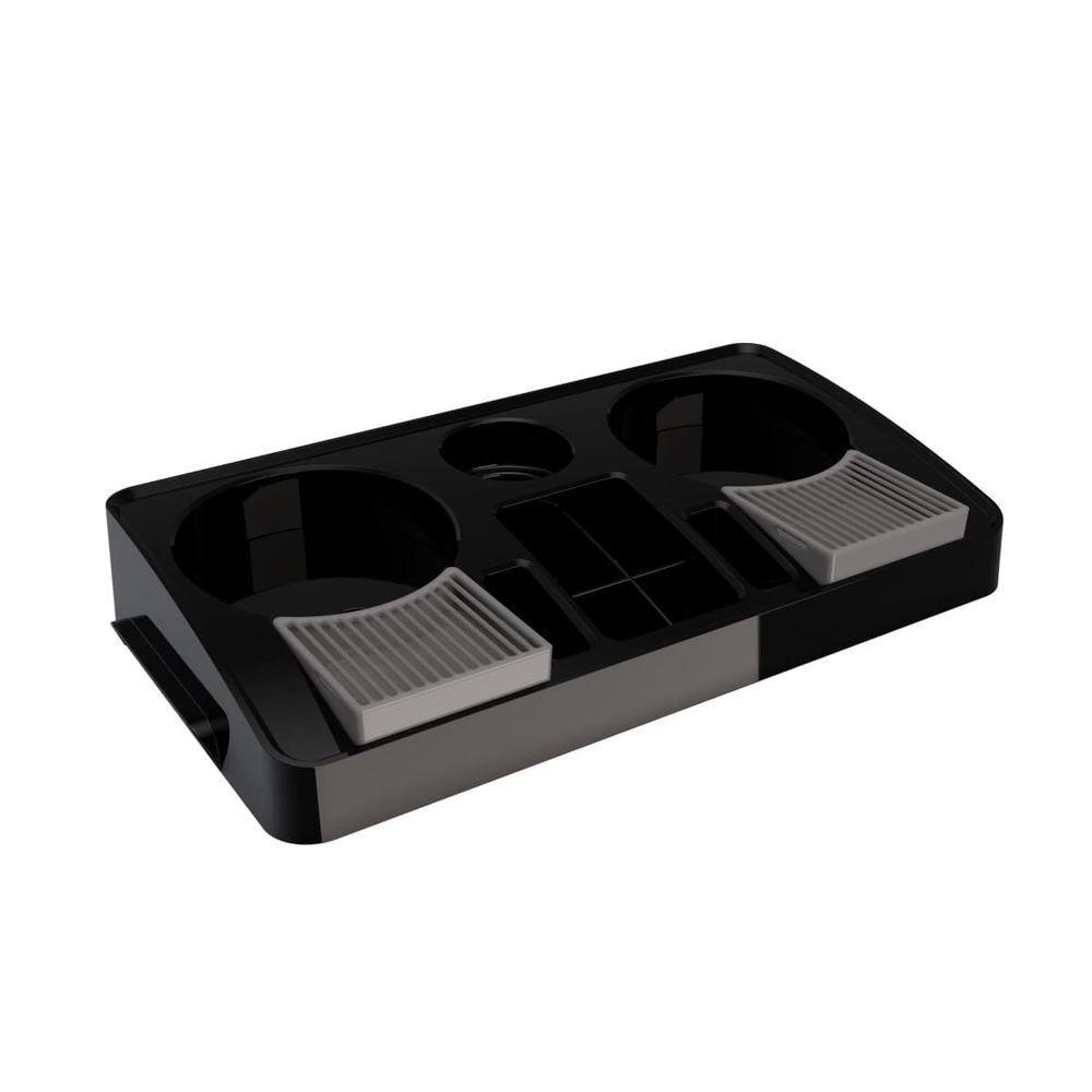 Bandeja Organizadora Portátil Preta Servi Ii Chá Café Leite - 1