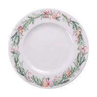 Jogo Prato Raso Jantar 8 Pessoas 8pçs Noite Feliz Reto 28cm - 3