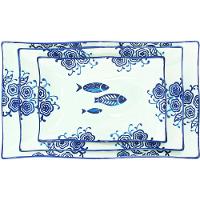 Jogo Petisqueiras Bandeja Peixe 18pçs Travessas Bowl Oceano - 1