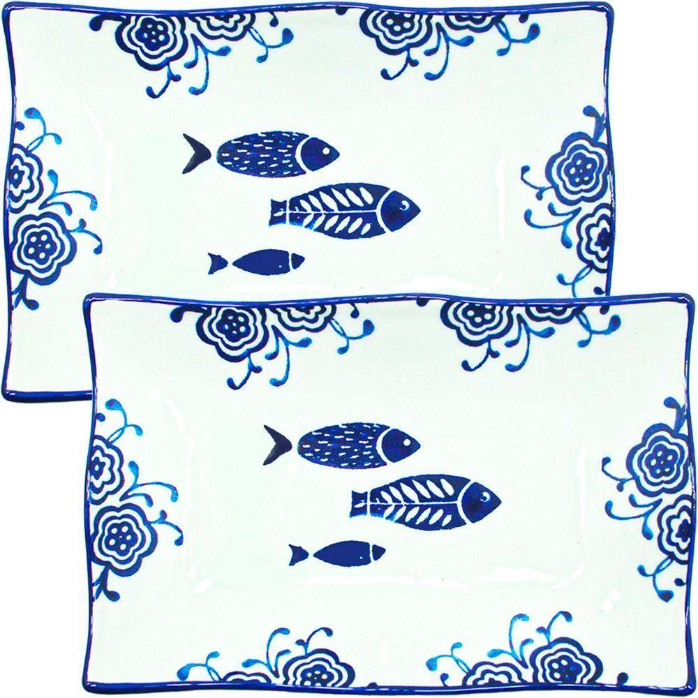 Kit 8 Petisqueiras Bowl Pequena Travessa Peixe Oceano 200ml - 1