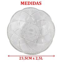 Kit 6 Saladeira Redonda Bowl Vidro Transparente 23,5cm 2,5l - 2
