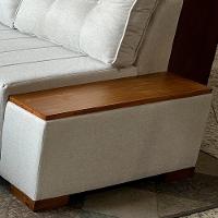 Sofá De Canto Malibu 3,20m X 2,40m Com Puff Linho Bege - 2