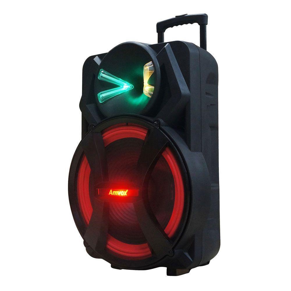 Caixa de Som Amplificada Amvox Aca-1100w Rms Dezoitão Preto Bivolt - 1