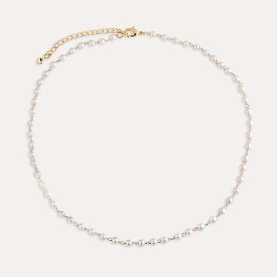 Colar Pérolas Delicadas Folheado A Ouro 18k
