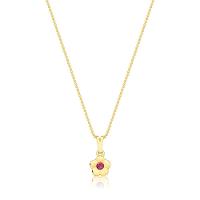 Colar Florzinha Com Cristal Revestido Em Ouro - 1