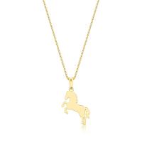 Colar Silhueta Cavalo Em Corrente Veneziana Revestido Em Ouro - 1