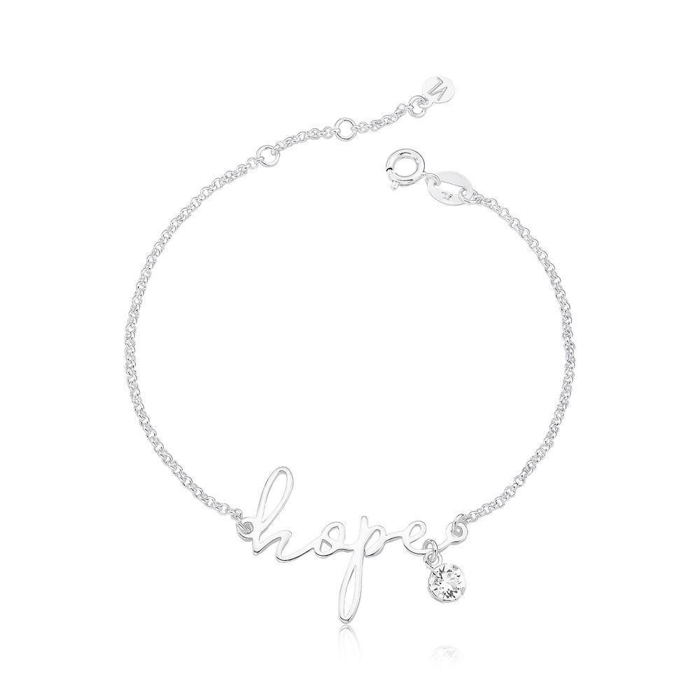 Pulseira Hope Com Ponto De Luz Revestida Em Prata - 1