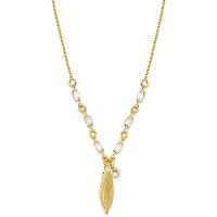 Colar Milho Com Zircônias Navetes Revestido Em Ouro - 1