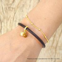 Charm Macadâmia Pequena Esmaltada Com Pérola E Revestimento Ouro - 3