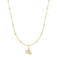 Colar Macadâmia Pequena Com Pérola E Revestimento Em Ouro - 1