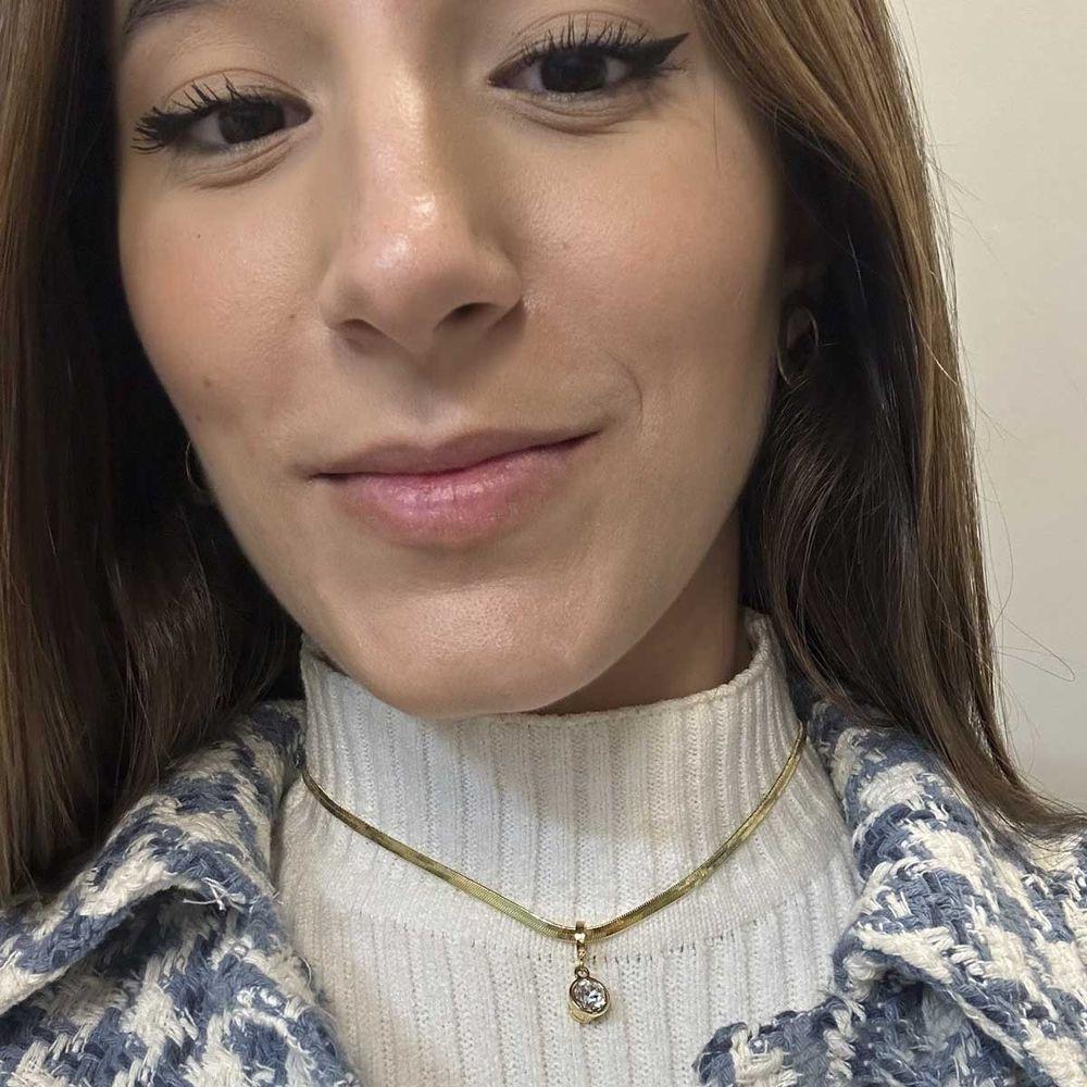 Choker Fita Diamantada Com Cápsula De Café Revestida Em Ouro - 4