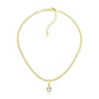 Choker Fita Diamantada Com Cápsula De Café Revestida Em Ouro - 1