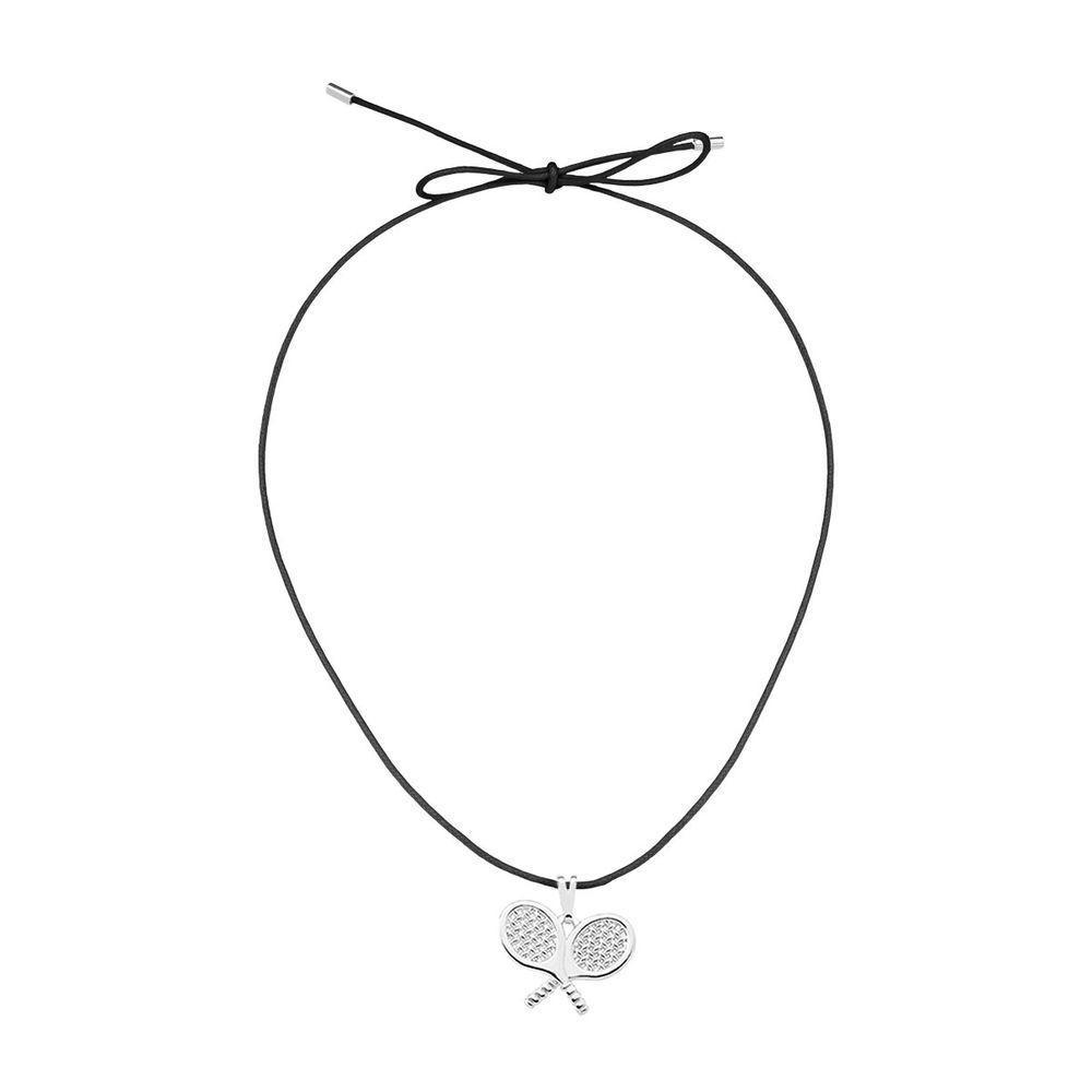 Cordão De Algodão Com Pingente Raquetes Revestido Em Prata - 1