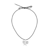 Cordão De Algodão Com Pingente Raquetes Revestido Em Prata - 1