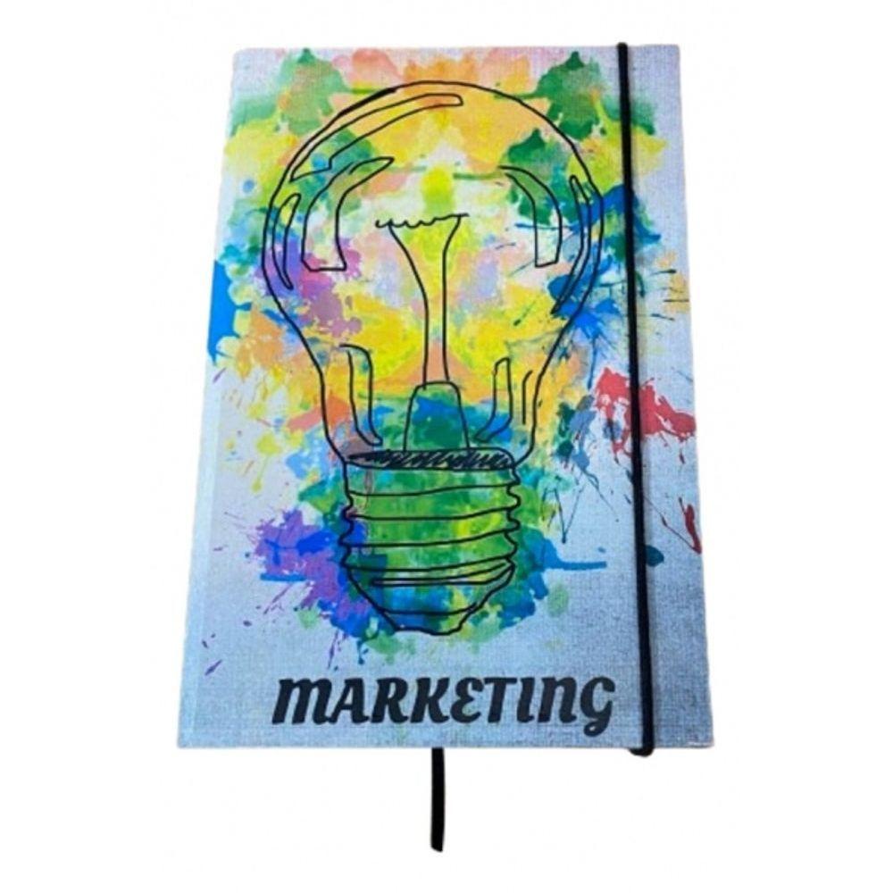 Caderno Sketchbook Grande Capa Profissões 21x14cm Marketing Miolo Com Pauta Para Escrever - 3