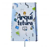 Caderno Sketchbook Grande Capa Profissões 21x14cm Arquitetura Miolo Sem Pauta Para Desenhar - 3