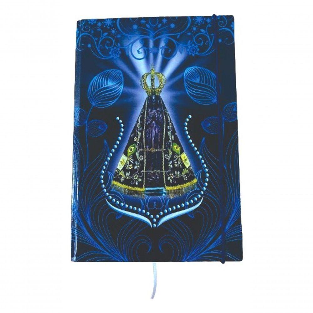 Caderno Sketchbook Grande Capa Religião 21x14cm Nossa Senhora Padroeira Miolo Com Pauta Para Escrever - 3