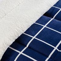 Edredom Coberdrom Austim Solteiro Original Sherpa E Manta - Marinho - 3