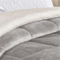 Edredom Bariloche King Dupla Face Sherpa Toque Lã Carneiro - Cinza - 3