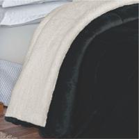 Edredom Bariloche King Dupla Face Sherpa Toque Lã Carneiro - Marinho - 3