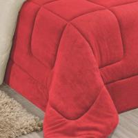 Edredom Coberdrom Pryme Solteiro Sherpa E Manta - Vermelho - 3