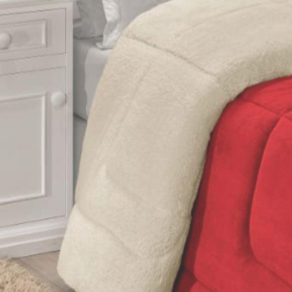 Edredom Coberdrom Fenix Queen Sherpa E Manta - Vermelho - 3