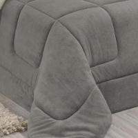 Edredom Coberdrom Fenix King Sherpa E Manta - Cinza - 3