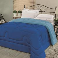 Edredom Em Malha 100% Algodão Solteiro Dupla Face - Royal - Turquesa - 1