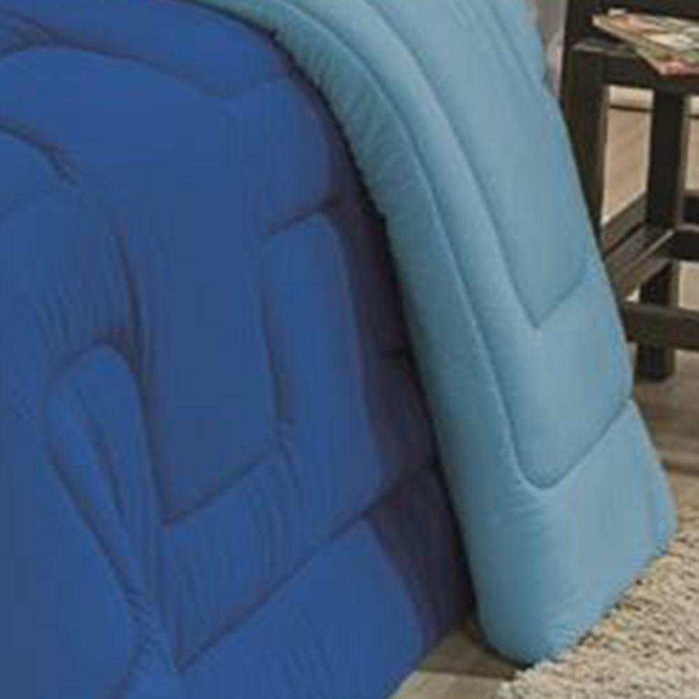 Edredom Em Malha 100% Algodão Queen Dupla Face - Royal - Turquesa - 2