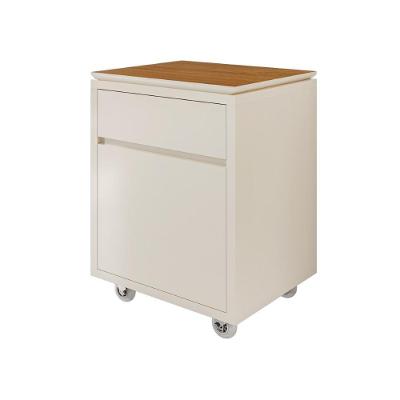 Gaveteiro Com Rodízios 2 Gavetas Oslo Off White E Cedro
