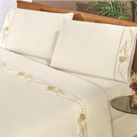 Jogo De Lençol Queen Imperio 4 Peças Percal 180 Fios - Palha - 1
