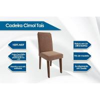 Cadeira Sala de Jantar Taís Kit 4 Un Madeirado/Suede Nude Bege - Cimol - 5