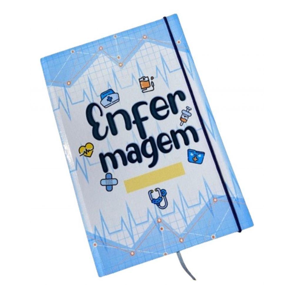 Caderno Sketchbook Grande Capa Profissões Enfermagem 21x14cm Miolo Com Pauta Para Escrever - 1