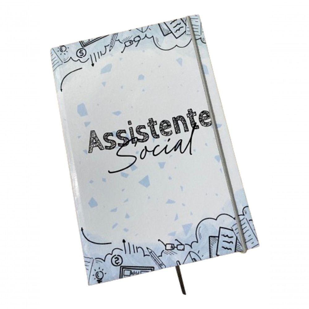 Caderno Sketchbook Grande Capa Profissões Assistente Social 21x14cm Miolo Sem Pauta Para Desenhar - 1